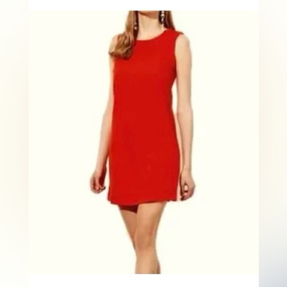 HUGO BUSCATI SZ 10 Red Satin Sleeveless Dress,WOW